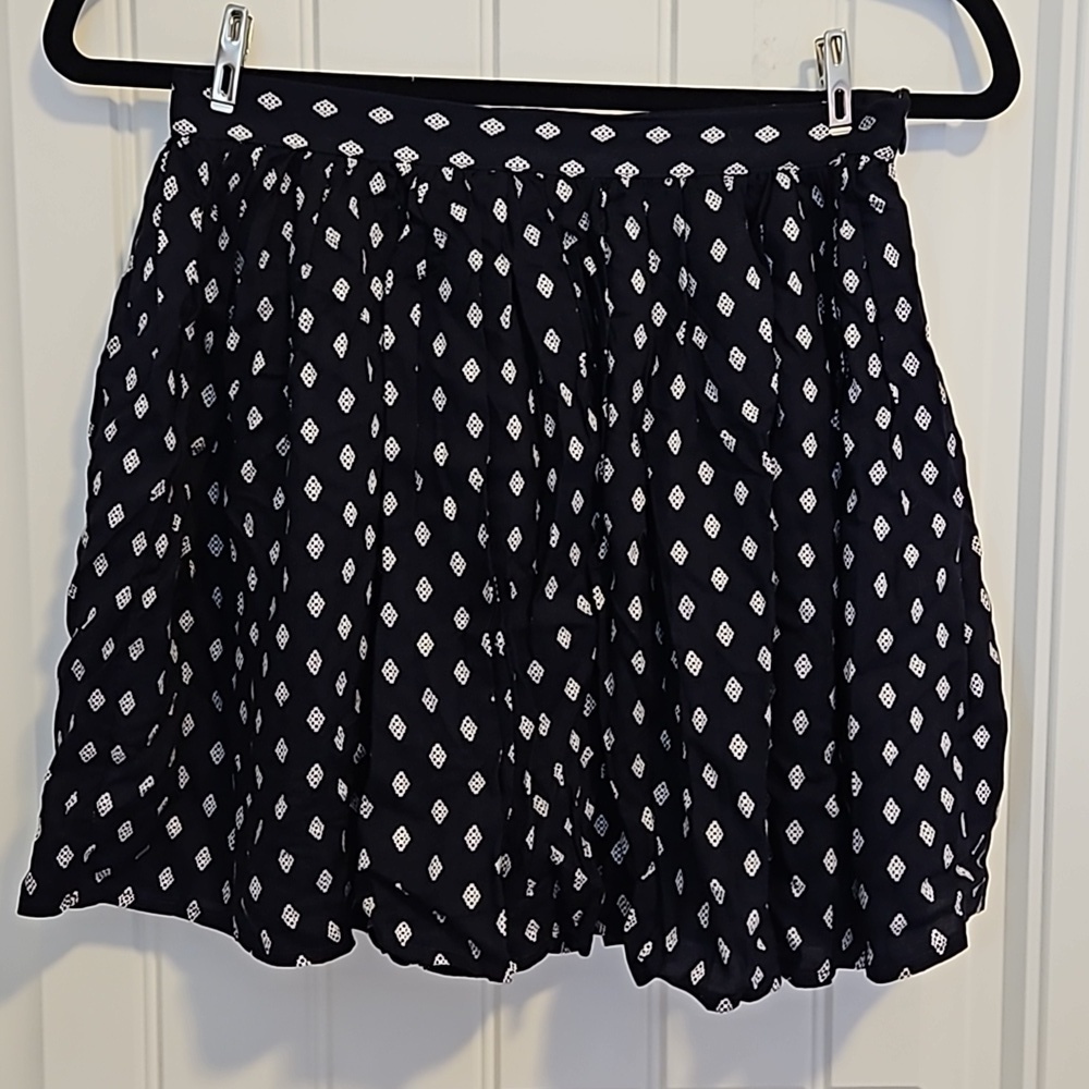 Navy Blue With Patern Flowy Mini Skirt Size S